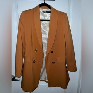 Zara gold double breasted blazer